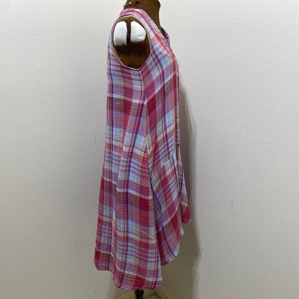 Anthropologie Maeve Pippa Midi High Low A-Line Swing Sleeveless Plaid Pockets XS - Picture 4 of 11
